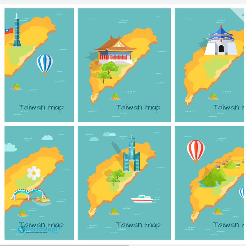 Cartoon Map of Taiwan